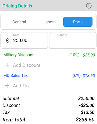 Add Sales, Discounts & Tax To Estimates