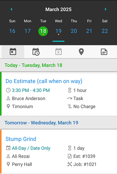 View All Scheduled Jobs In The Calendar Agenda List