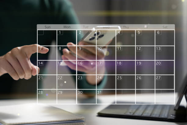 A shared digital calendar showing multiple jobs scheduled for a team